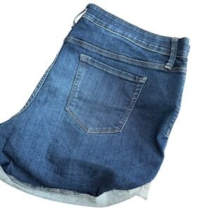 Ingrid & Isabel Maternity Denim Shorts Midi Roll Cuff Dark Wash Size 16 33